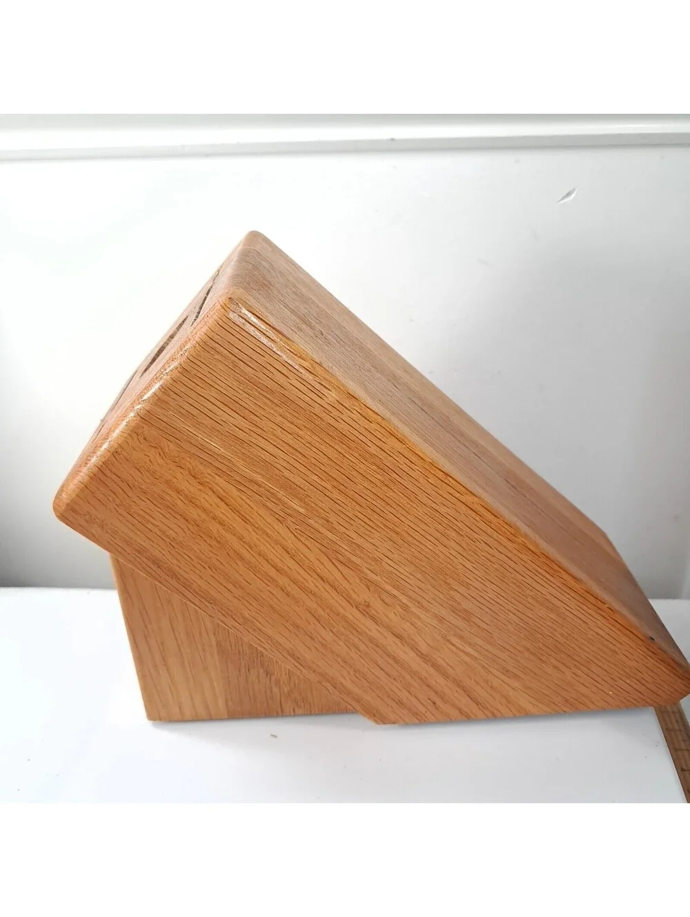 Vintage Cutco 5 Slot Knife Block Holder Wooden Wood Honey Oak knives